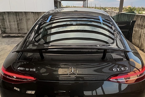 Output of Auto Glass Repair Done by Manatee County Technician on Mercedes-Benz' Rear Windshield