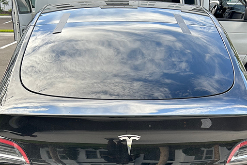 Riverview Car Owner's Tesla With Its Newly Replaced Windshield